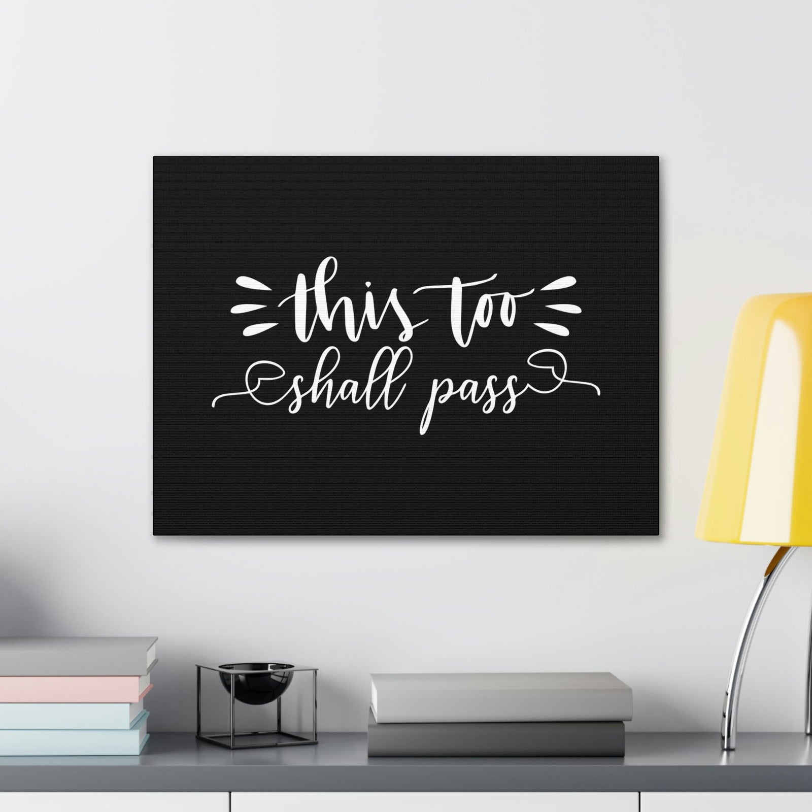 Scripture Walls This Too Shall Pass 2 Corinthians 4:18 Black Christian Wall Art Bible Verse Print Ready to Hang Unframed-Express Your Love Gifts