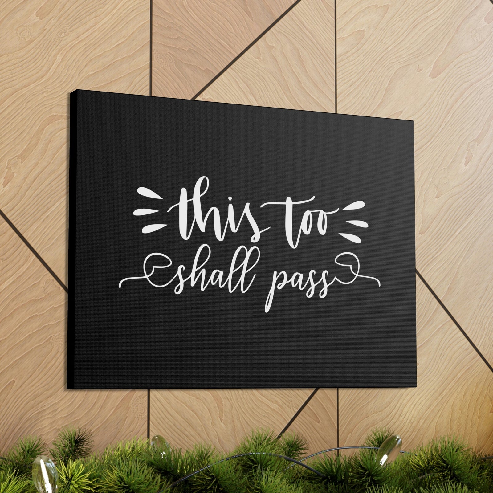 Scripture Walls This Too Shall Pass 2 Corinthians 4:18 Black Christian Wall Art Bible Verse Print Ready to Hang Unframed-Express Your Love Gifts