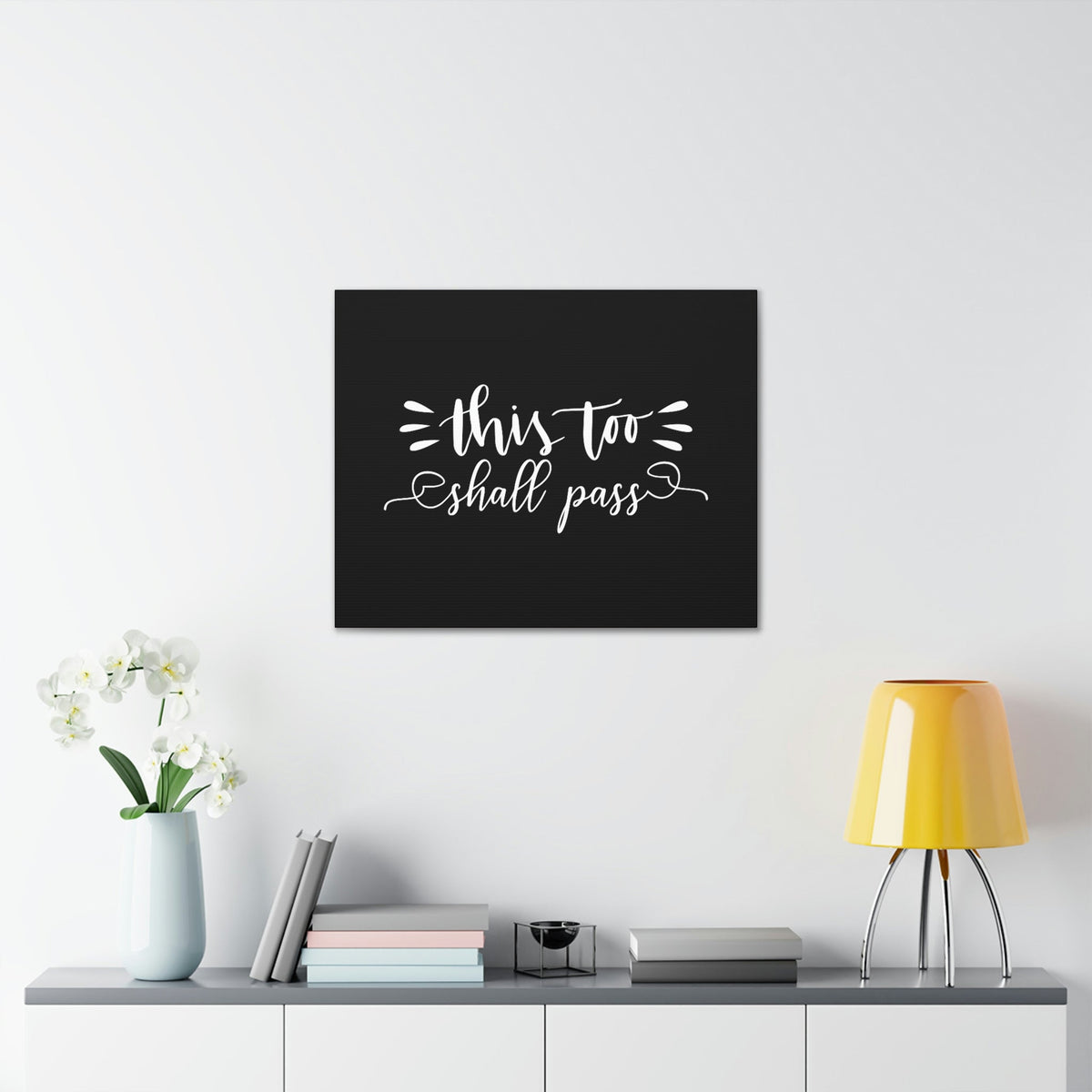 Scripture Walls This Too Shall Pass 2 Corinthians 4:18 Black Christian Wall Art Bible Verse Print Ready to Hang Unframed-Express Your Love Gifts