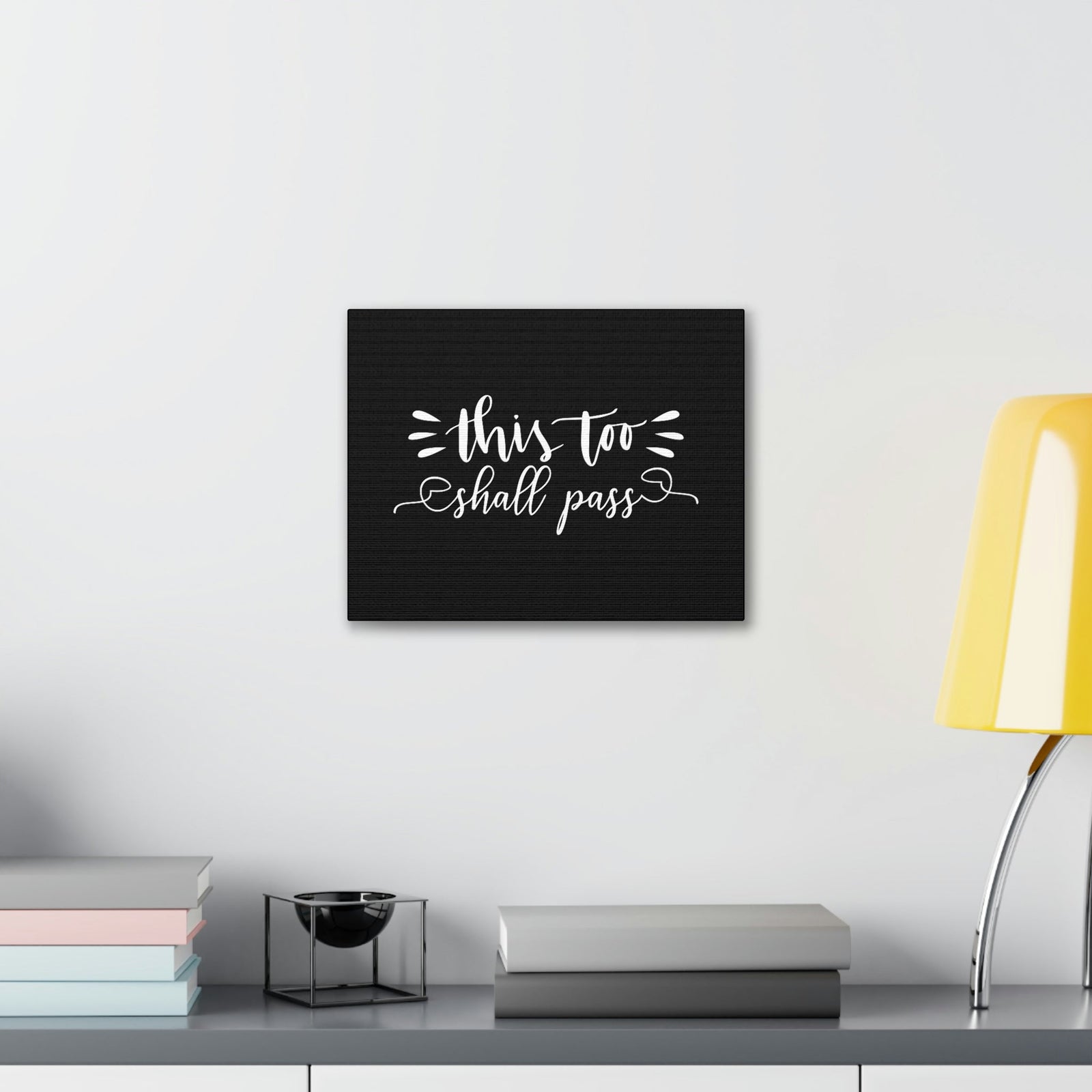 Scripture Walls This Too Shall Pass 2 Corinthians 4:18 Black Christian Wall Art Bible Verse Print Ready to Hang Unframed-Express Your Love Gifts