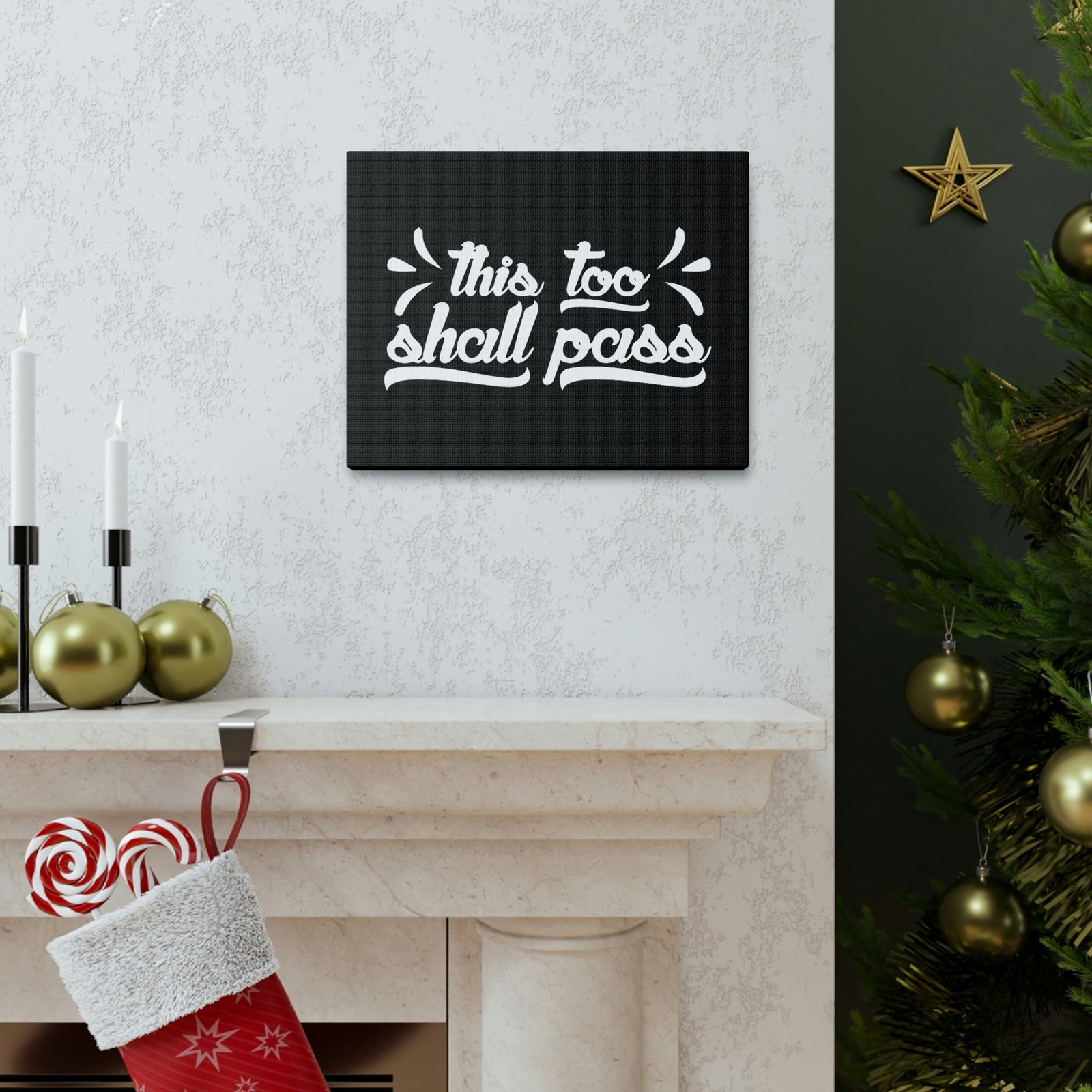 Scripture Walls This Too Shall Pass 2 Corinthians 4:18 White Christian Wall Art Bible Verse Print Ready to Hang Unframed-Express Your Love Gifts