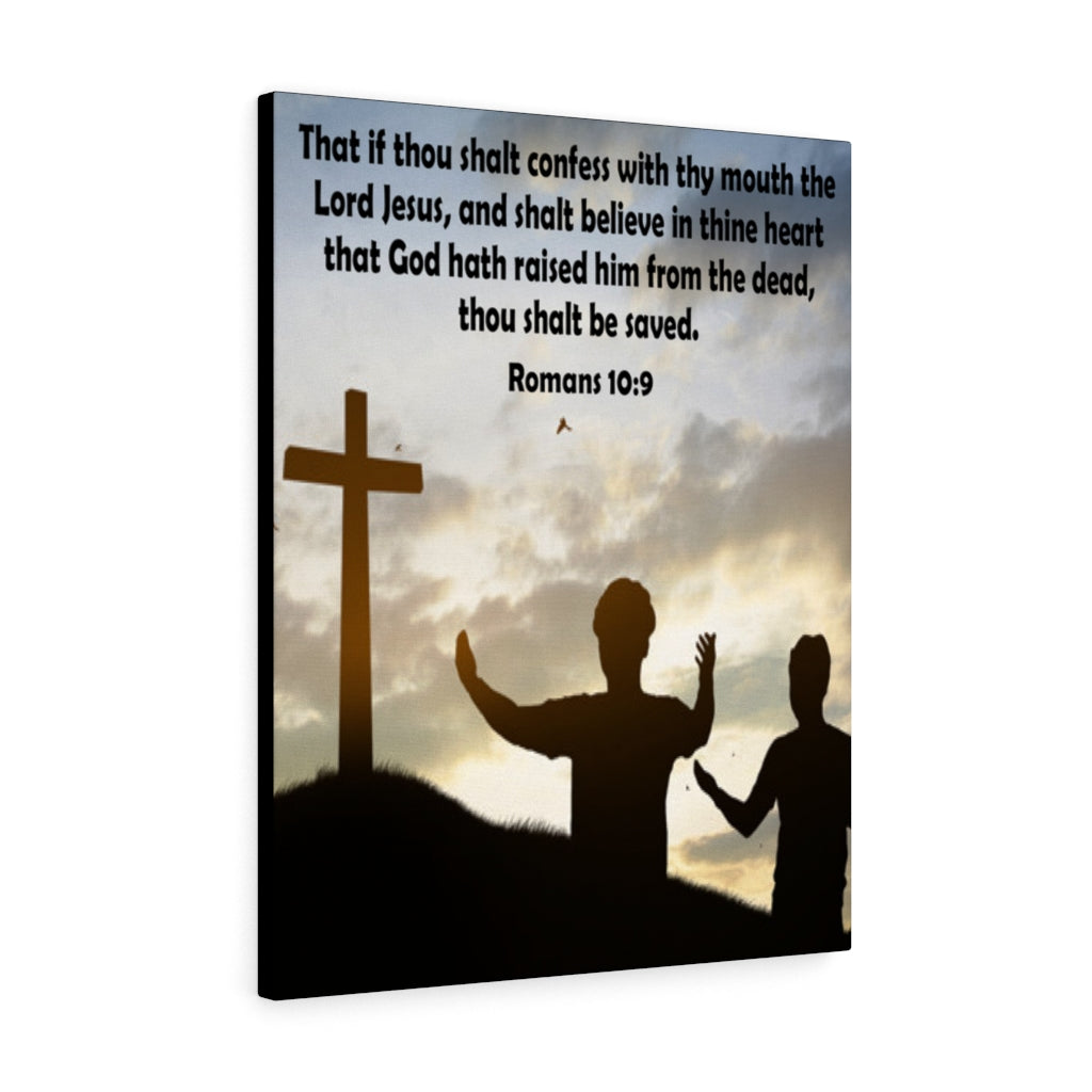 Scripture Walls Thou Shalt Confess Romans 10:9 Christian Home Decor Bible Art Unframed-Express Your Love Gifts