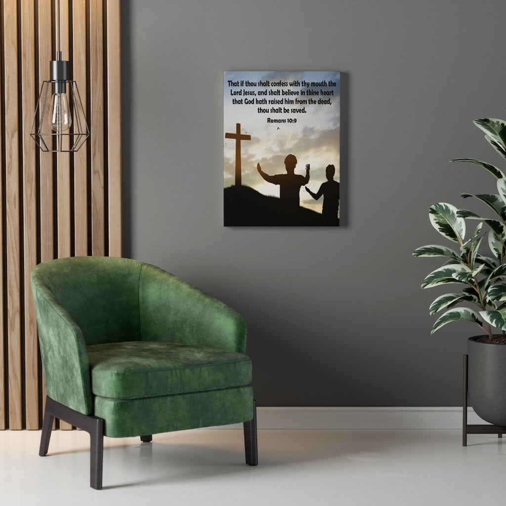 Scripture Walls Thou Shalt Confess Romans 10:9 Christian Home Decor Bible Art Unframed-Express Your Love Gifts