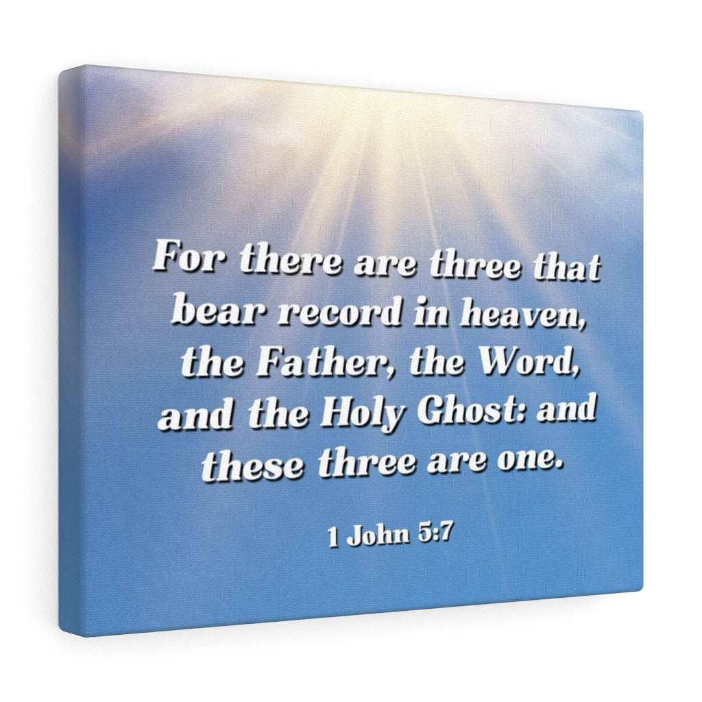 Scripture Walls Three Are One 1 John 5:7 Bible Verse Canvas Christian Wall Art Ready to Hang Unframed-Express Your Love Gifts