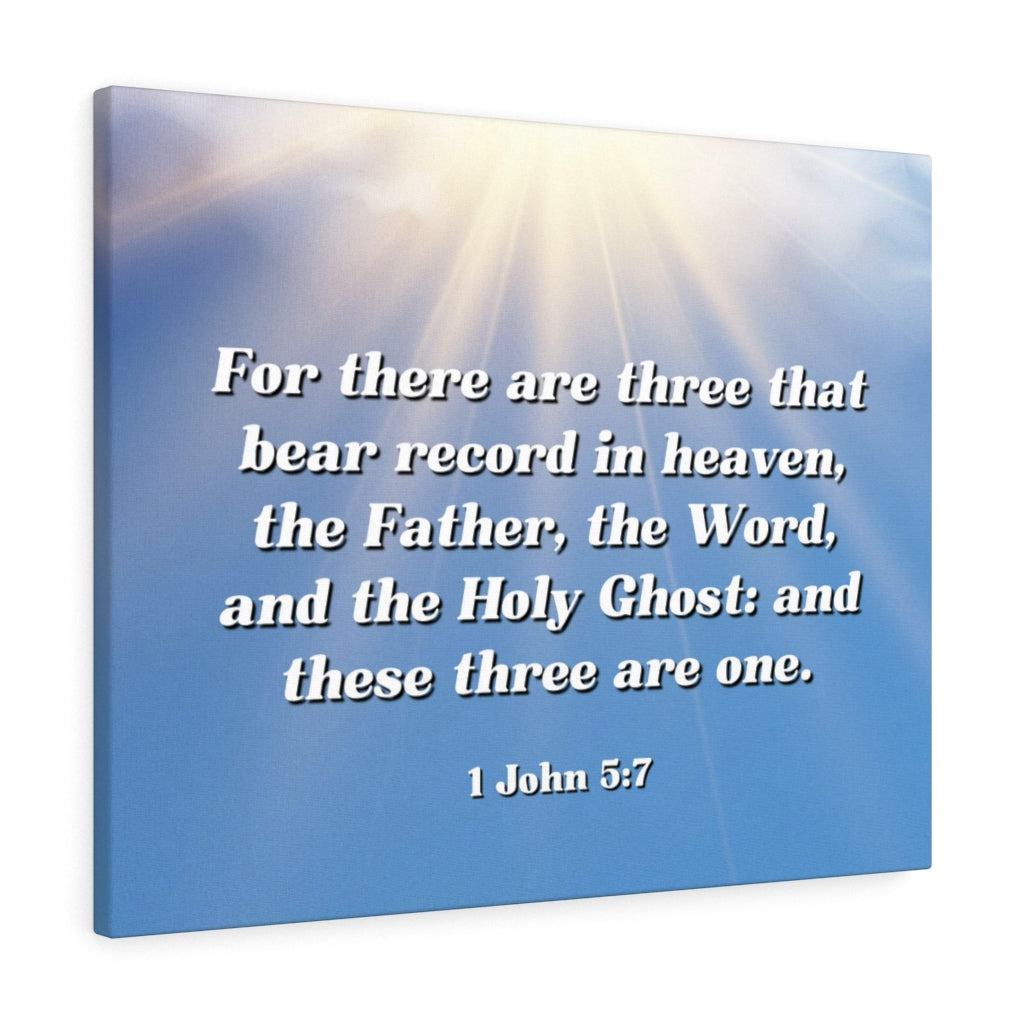 Scripture Walls Three Are One 1 John 5:7 Bible Verse Canvas Christian Wall Art Ready to Hang Unframed-Express Your Love Gifts