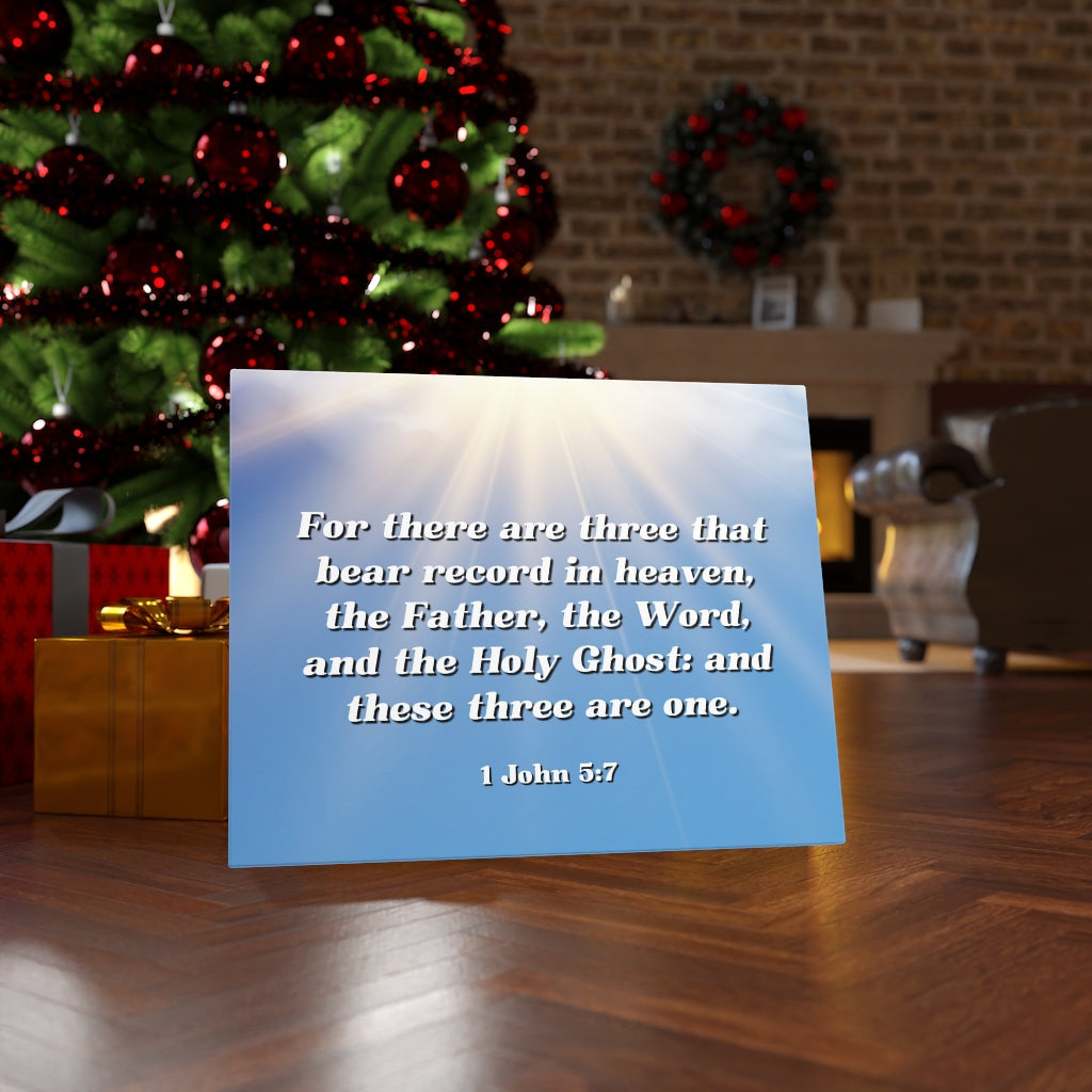 Scripture Walls Three Are One 1 John 5:7 Bible Verse Canvas Christian Wall Art Ready to Hang Unframed-Express Your Love Gifts