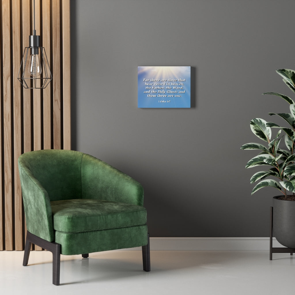 Scripture Walls Three Are One 1 John 5:7 Bible Verse Canvas Christian Wall Art Ready to Hang Unframed-Express Your Love Gifts