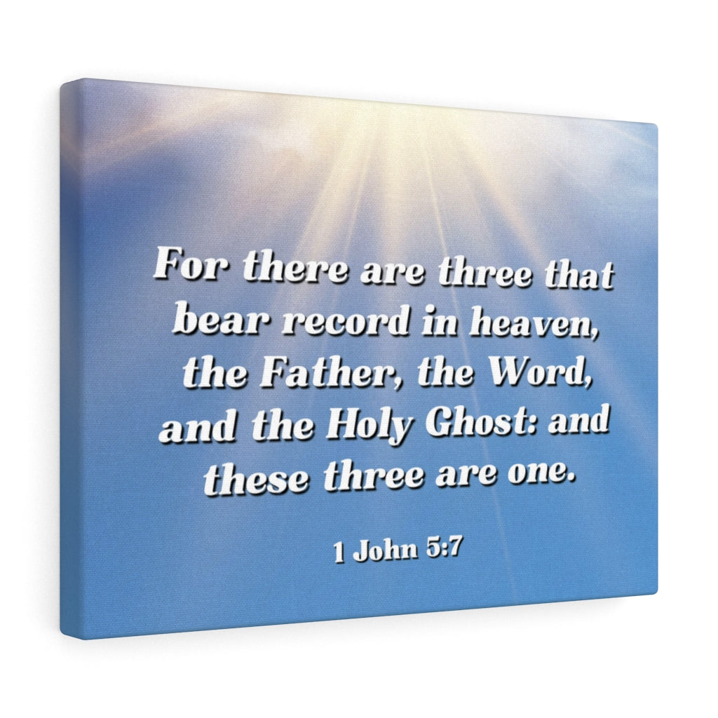 Scripture Walls Three Are One 1 John 5:7 Bible Verse Canvas Christian Wall Art Ready to Hang Unframed-Express Your Love Gifts