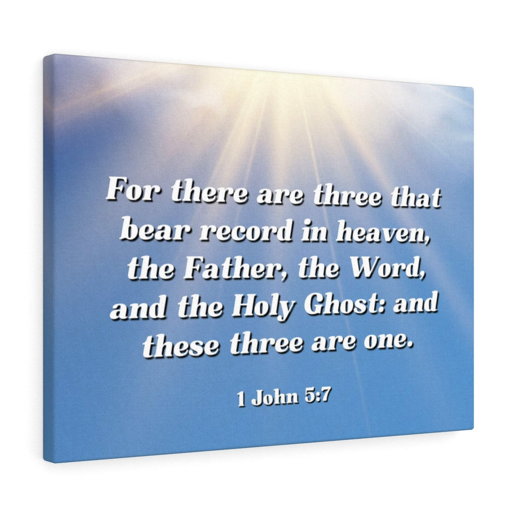 Scripture Walls Three Are One 1 John 5:7 Bible Verse Canvas Christian Wall Art Ready to Hang Unframed-Express Your Love Gifts