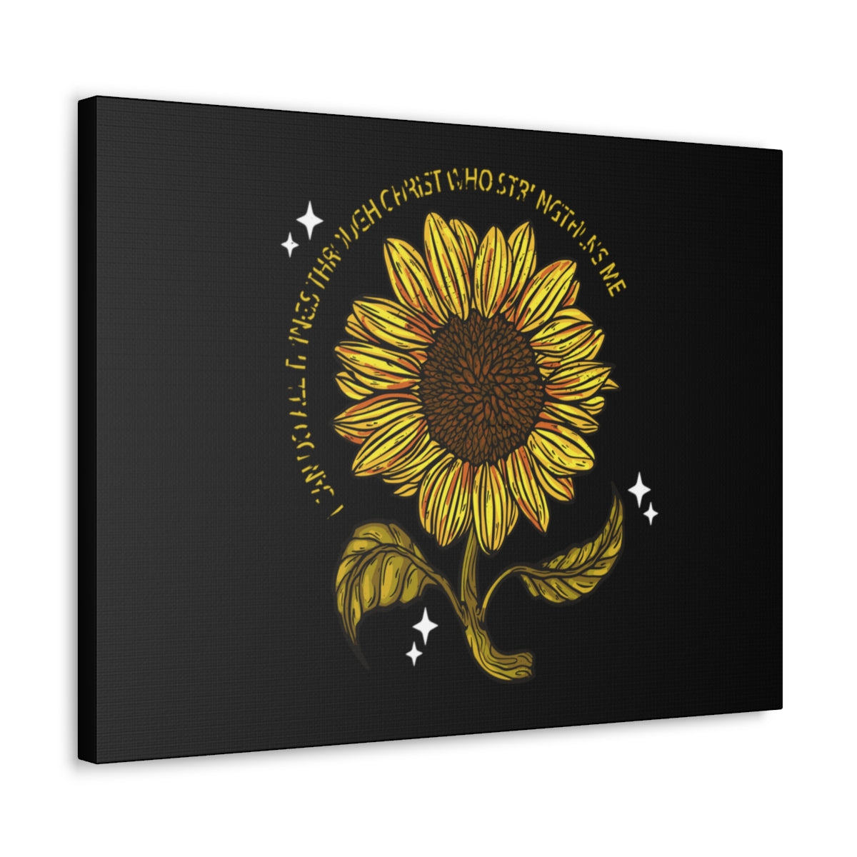 Scripture Walls Through Christ Sunflower Philippians 4:13 Christian Wall Art Bible Verse Print Ready to Hang Unframed-Express Your Love Gifts