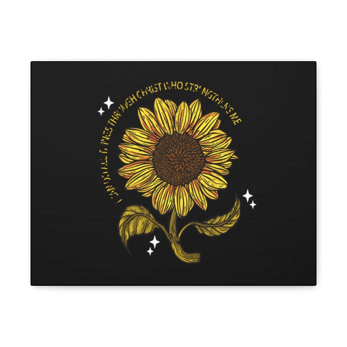 Scripture Walls Through Christ Sunflower Philippians 4:13 Christian Wall Art Bible Verse Print Ready to Hang Unframed-Express Your Love Gifts