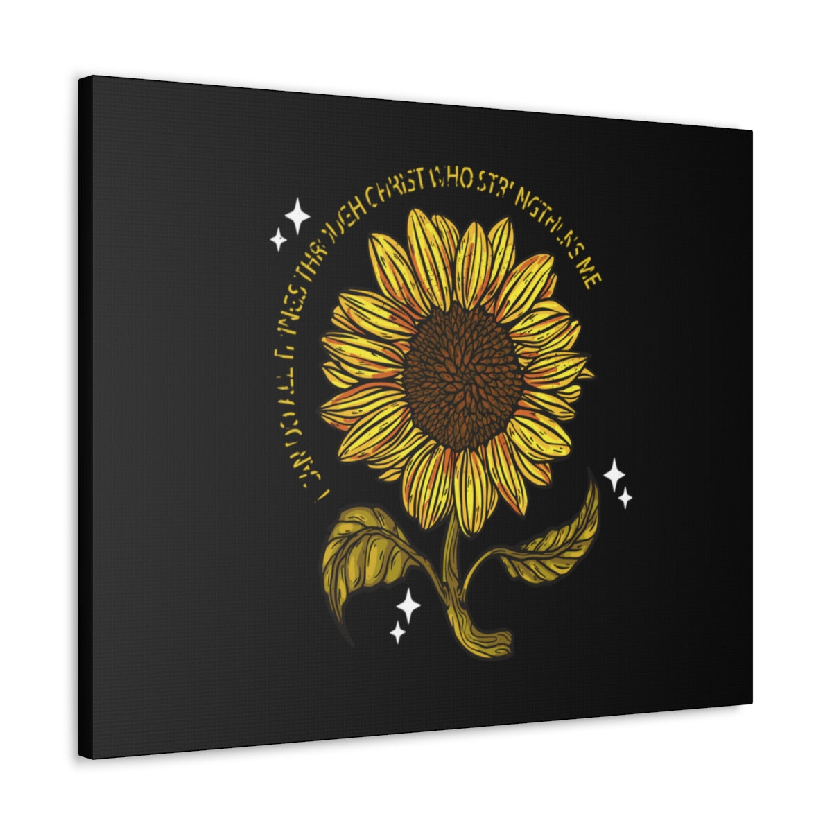 Scripture Walls Through Christ Sunflower Philippians 4:13 Christian Wall Art Bible Verse Print Ready to Hang Unframed-Express Your Love Gifts