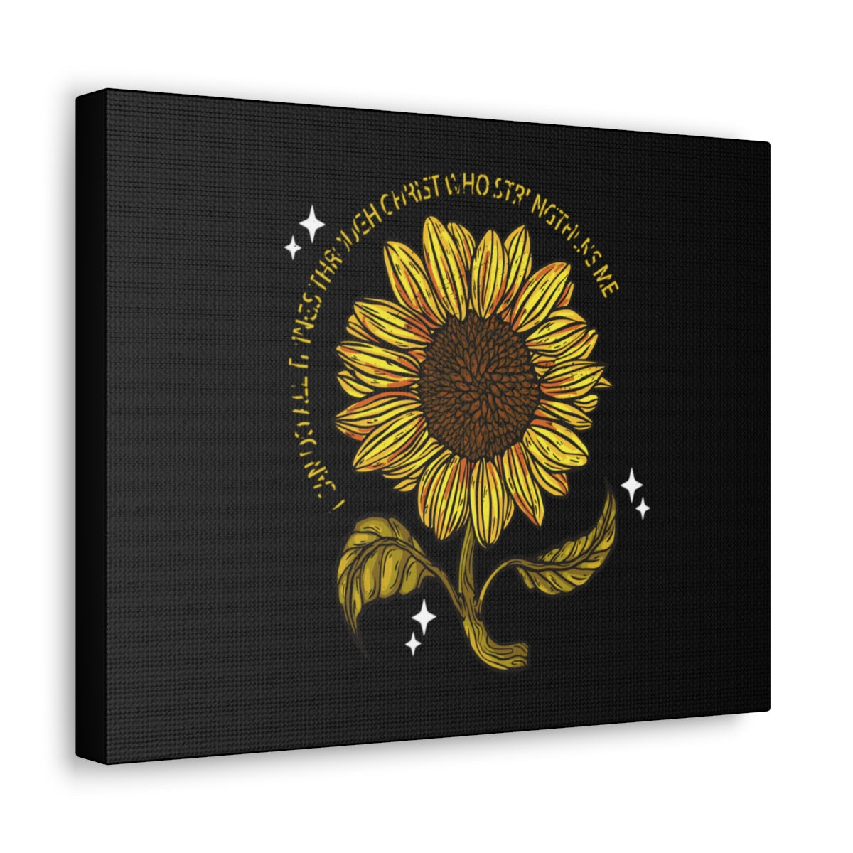 Scripture Walls Through Christ Sunflower Philippians 4:13 Christian Wall Art Bible Verse Print Ready to Hang Unframed-Express Your Love Gifts
