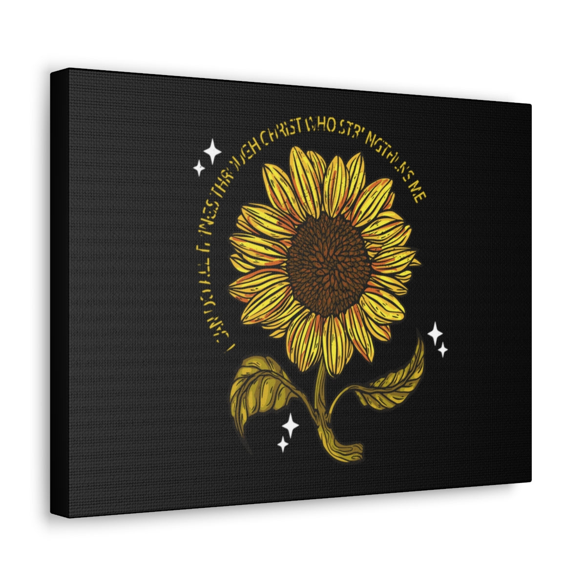 Scripture Walls Through Christ Sunflower Philippians 4:13 Christian Wall Art Bible Verse Print Ready to Hang Unframed-Express Your Love Gifts
