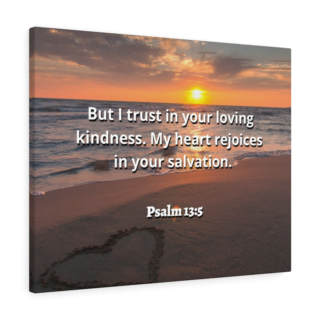 Scripture Walls Thy Salvation Psalm 13:5 Bible Verse Canvas Christian Wall Art Ready to Hang Unframed-Express Your Love Gifts