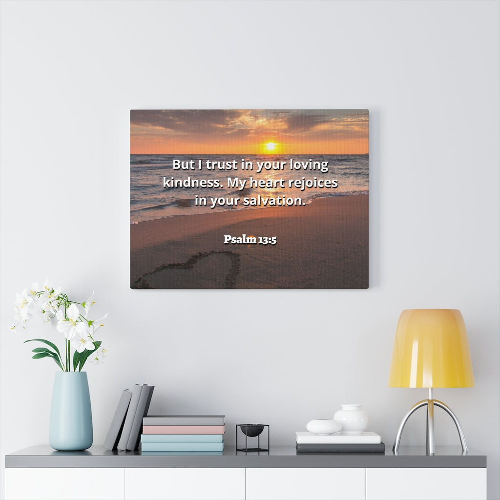 Scripture Walls Thy Salvation Psalm 13:5 Bible Verse Canvas Christian Wall Art Ready to Hang Unframed-Express Your Love Gifts