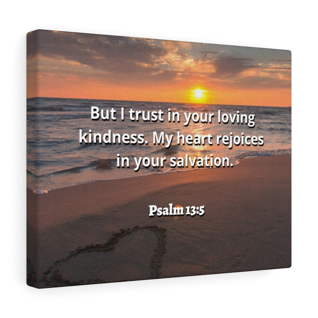Scripture Walls Thy Salvation Psalm 13:5 Bible Verse Canvas Christian Wall Art Ready to Hang Unframed-Express Your Love Gifts