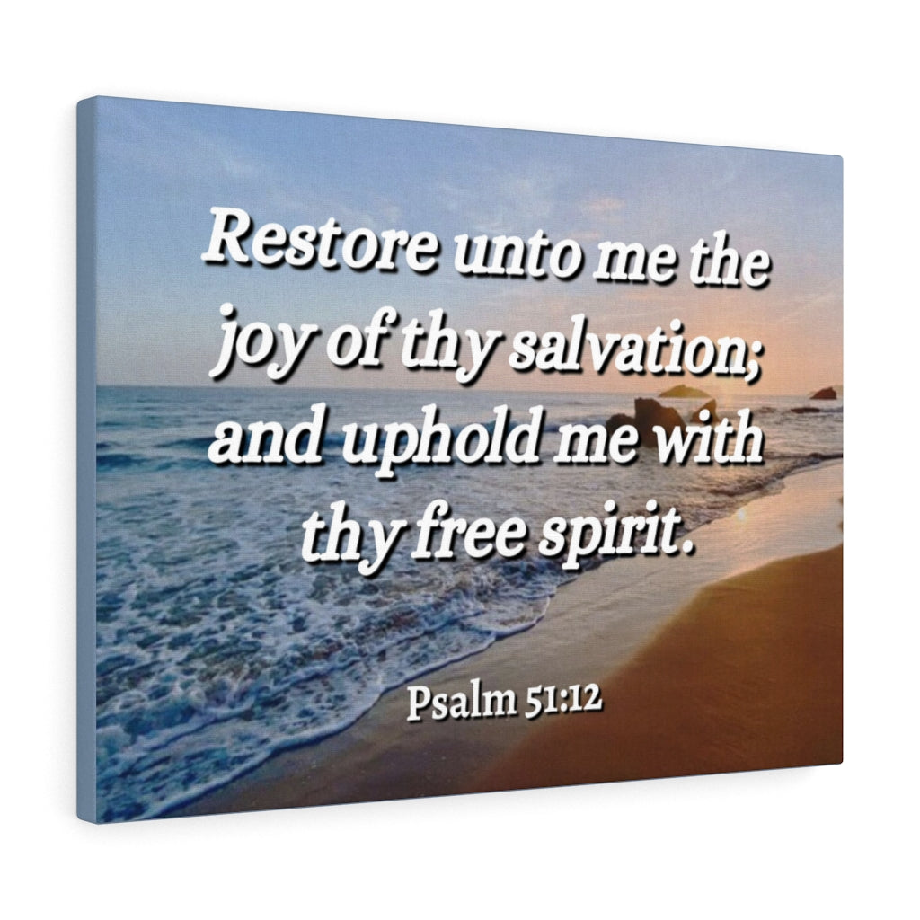 Scripture Walls Thy Salvation Psalm 51:12 Bible Verse Canvas Christian Wall Art Ready to Hang Unframed-Express Your Love Gifts