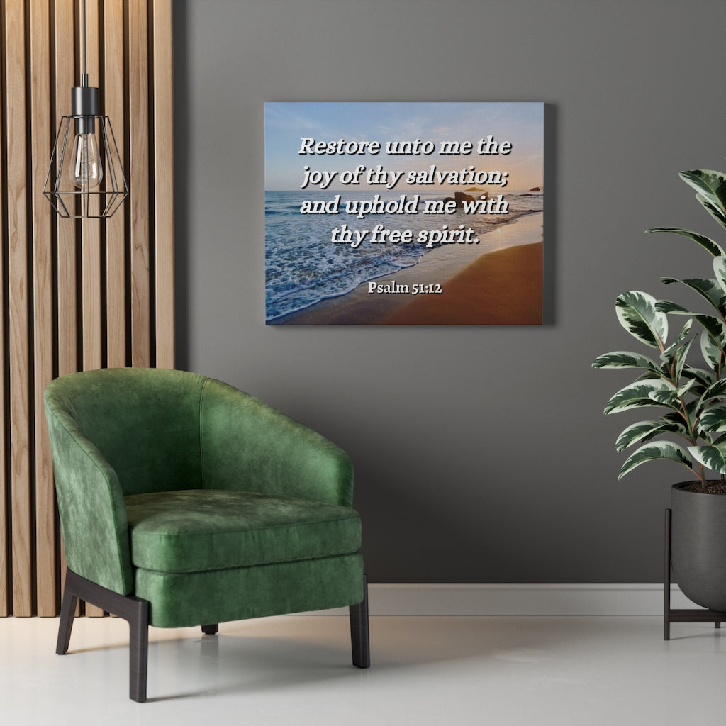 Scripture Walls Thy Salvation Psalm 51:12 Bible Verse Canvas Christian Wall Art Ready to Hang Unframed-Express Your Love Gifts