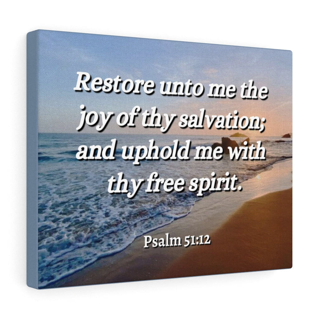 Scripture Walls Thy Salvation Psalm 51:12 Bible Verse Canvas Christian Wall Art Ready to Hang Unframed-Express Your Love Gifts