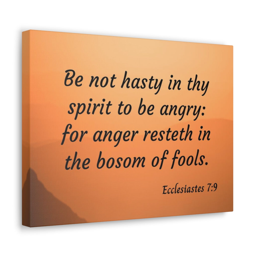 Scripture Walls Thy Spirit Ecclesiastes 7:9 Bible Verse Canvas Christian Wall Art Ready to Hang Unframed-Express Your Love Gifts