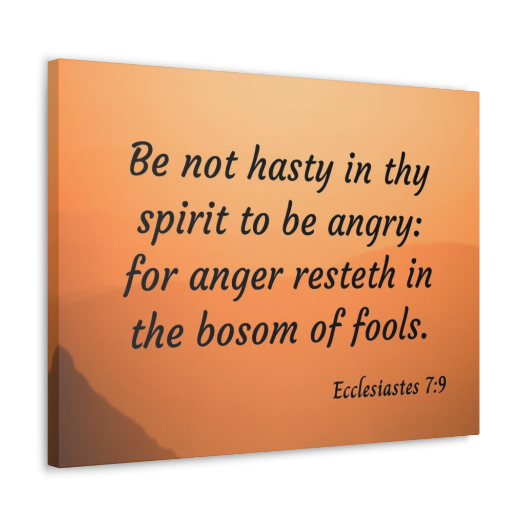 Scripture Walls Thy Spirit Ecclesiastes 7:9 Bible Verse Canvas Christian Wall Art Ready to Hang Unframed-Express Your Love Gifts
