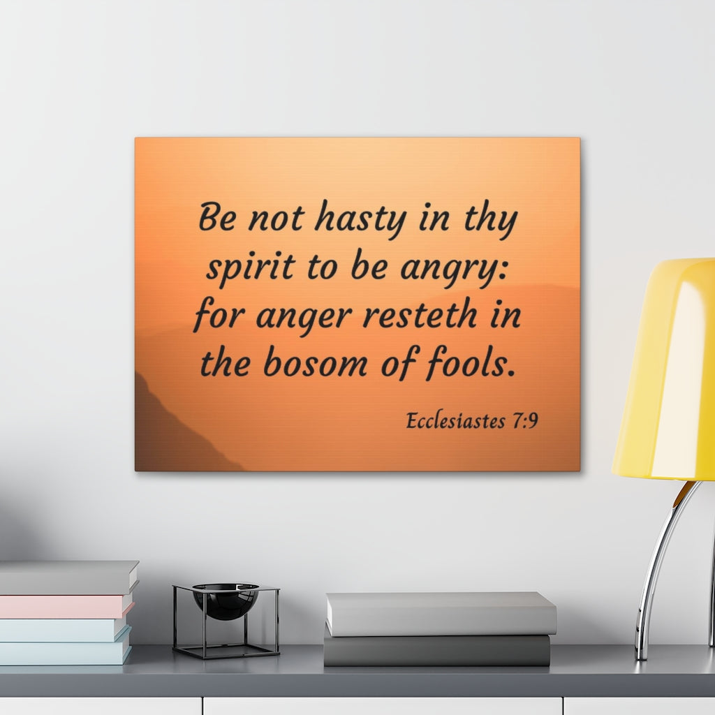 Scripture Walls Thy Spirit Ecclesiastes 7:9 Bible Verse Canvas Christian Wall Art Ready to Hang Unframed-Express Your Love Gifts