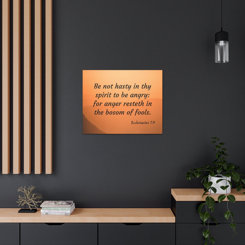 Scripture Walls Thy Spirit Ecclesiastes 7:9 Bible Verse Canvas Christian Wall Art Ready to Hang Unframed-Express Your Love Gifts