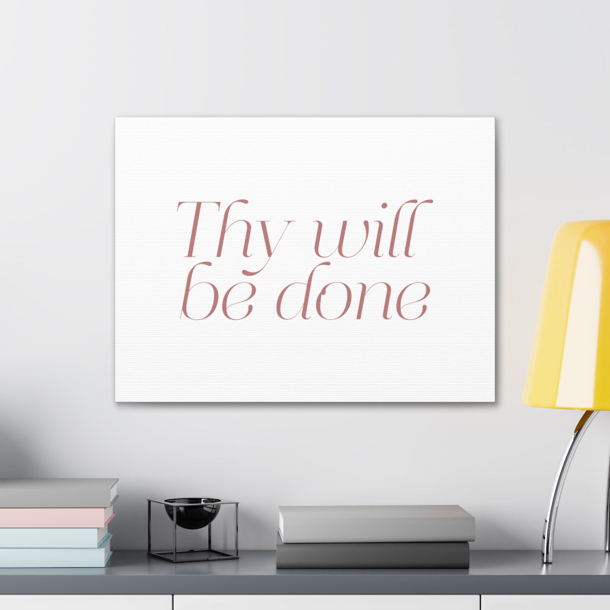 Scripture Walls Thy Will Be Done Dark Red Bible Verse Canvas Christian Wall Art Ready to Hang Unframed-Express Your Love Gifts