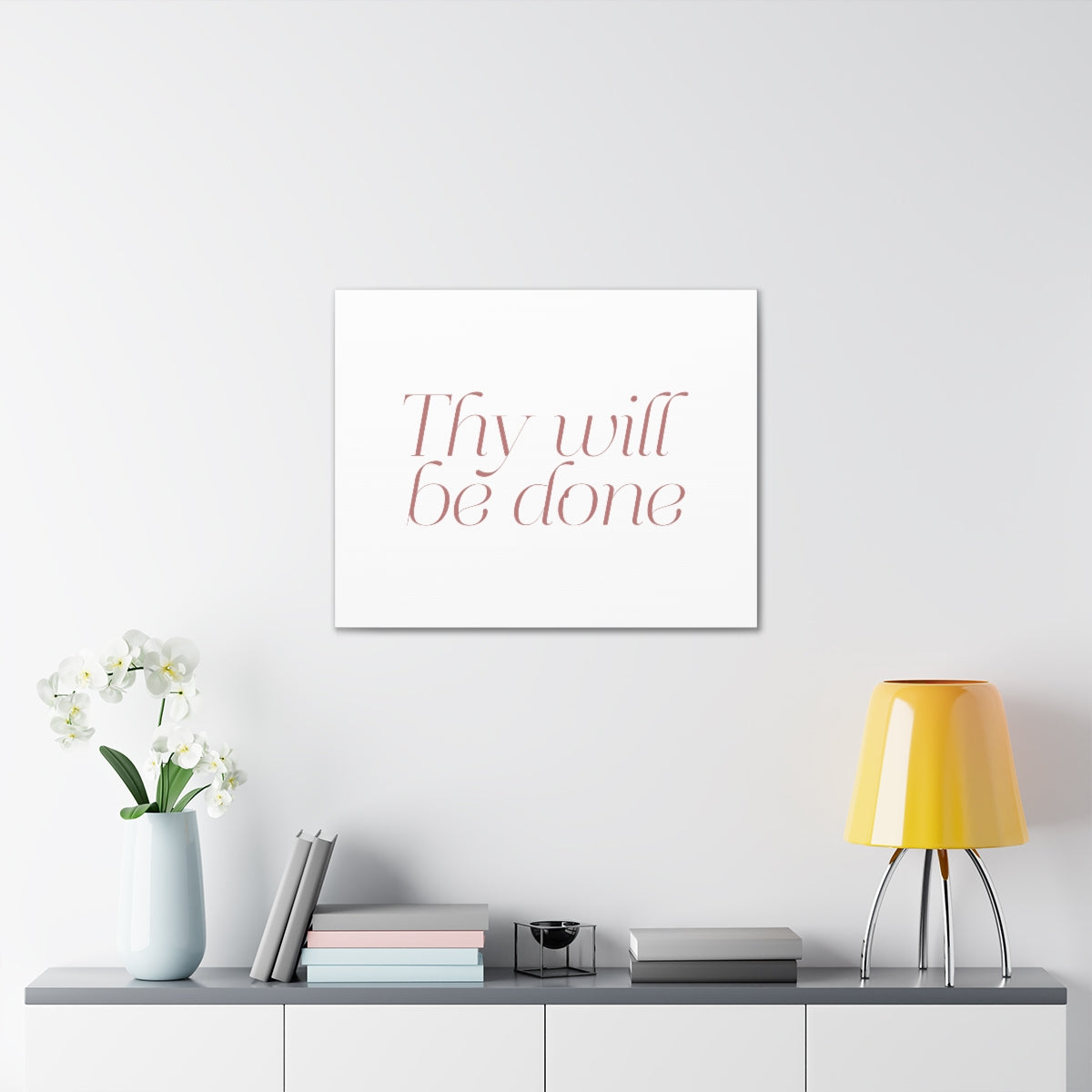 Scripture Walls Thy Will Be Done Dark Red Bible Verse Canvas Christian Wall Art Ready to Hang Unframed-Express Your Love Gifts