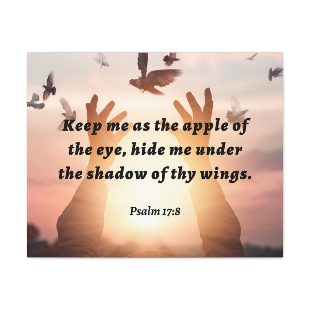 Scripture Walls Psalm 17:8 Thy Wings Bible Verse Canvas Christian