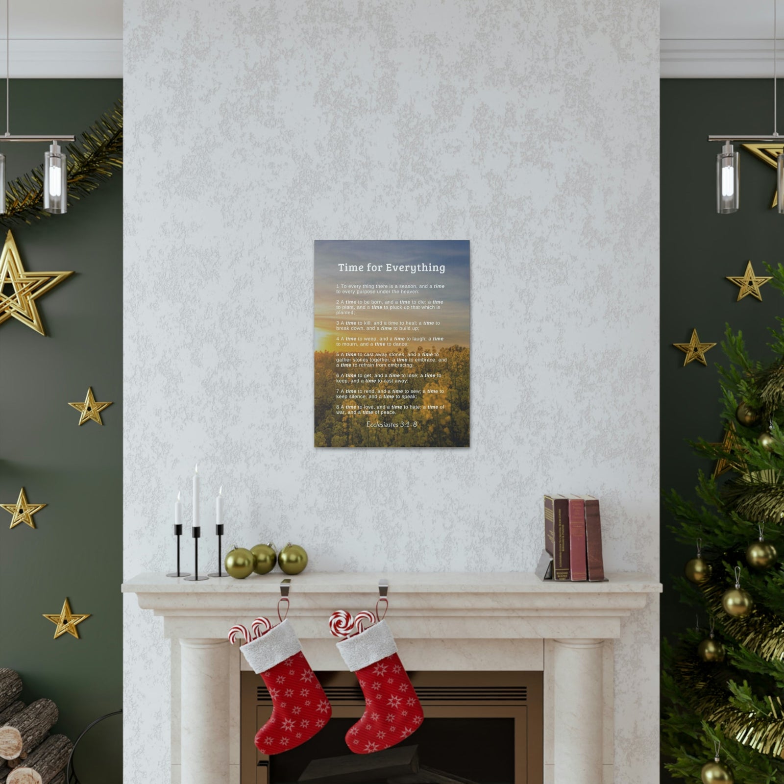 Scripture Walls Time For Everything Ecclesiastes 3:8 Bible Verse Canvas Christian Wall Art Ready to Hang Unframed-Express Your Love Gifts