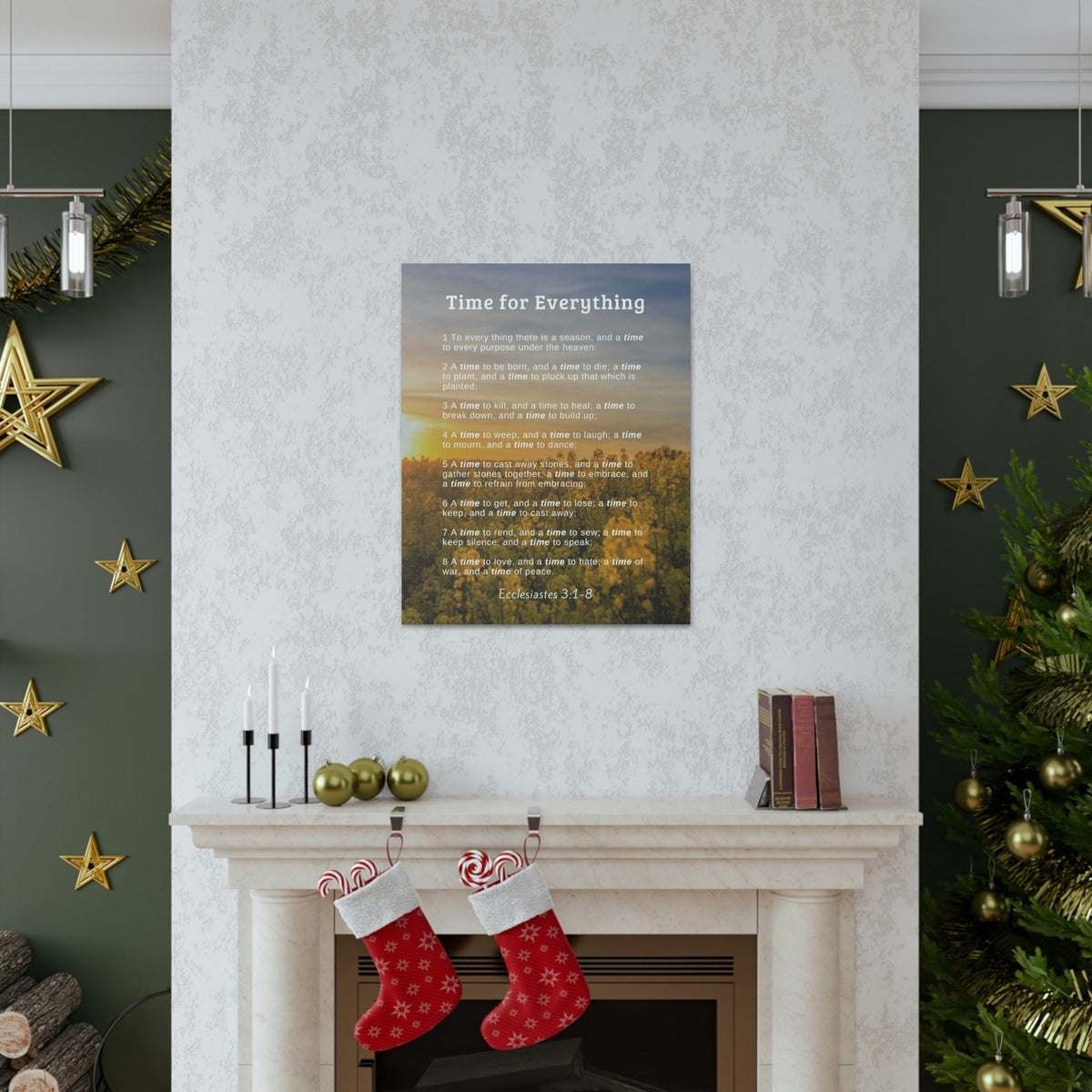Scripture Walls Time For Everything Ecclesiastes 3:8 Bible Verse Canvas Christian Wall Art Ready to Hang Unframed-Express Your Love Gifts