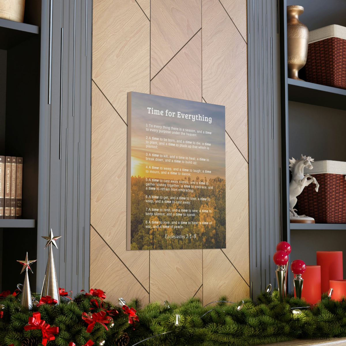 Scripture Walls Time For Everything Ecclesiastes 3:8 Bible Verse Canvas Christian Wall Art Ready to Hang Unframed-Express Your Love Gifts