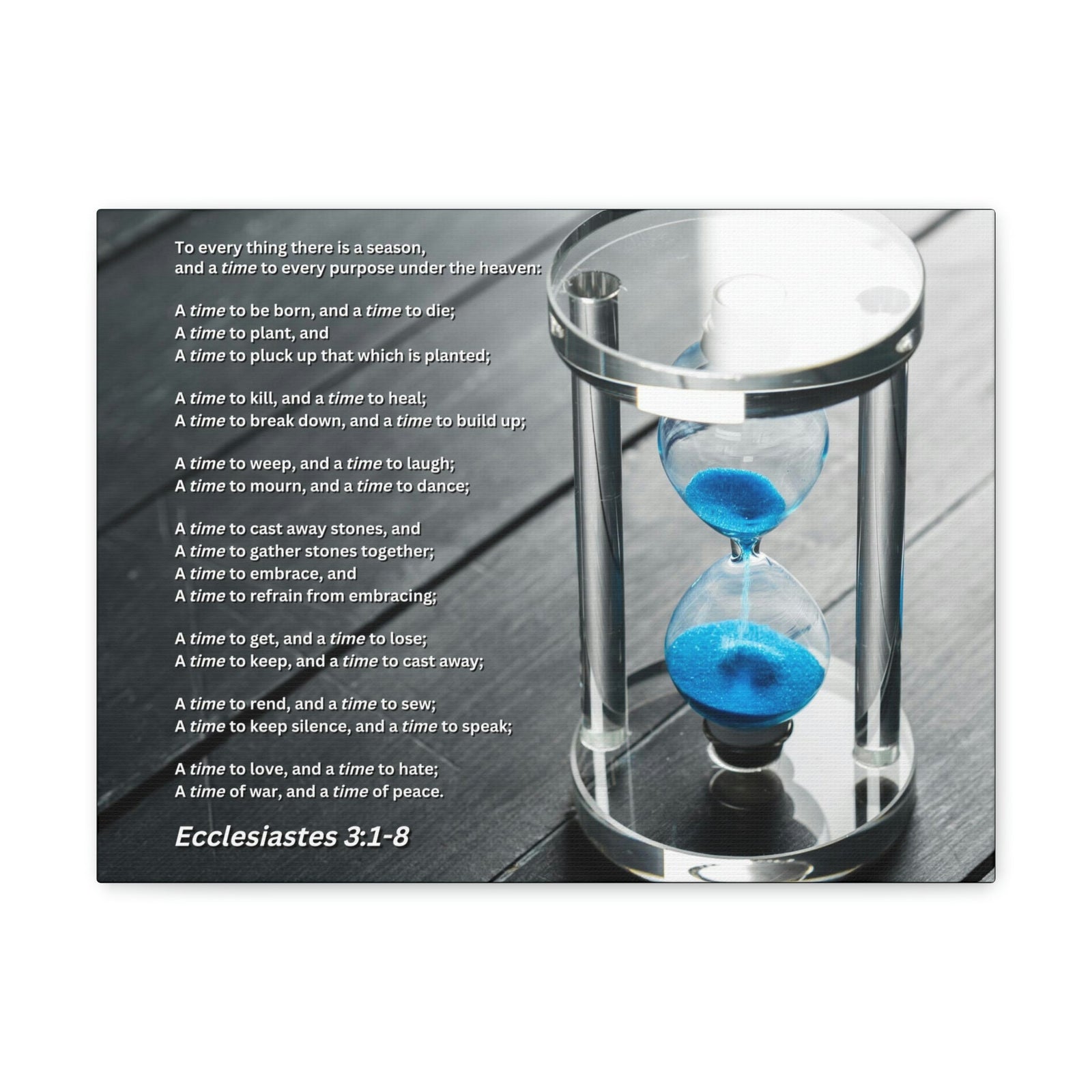 Scripture Walls Time For Everything Hour Glass Ecclesiastes 3:3 Bible Verse Canvas Christian Wall Art Ready to Hang Unframed-Express Your Love Gifts