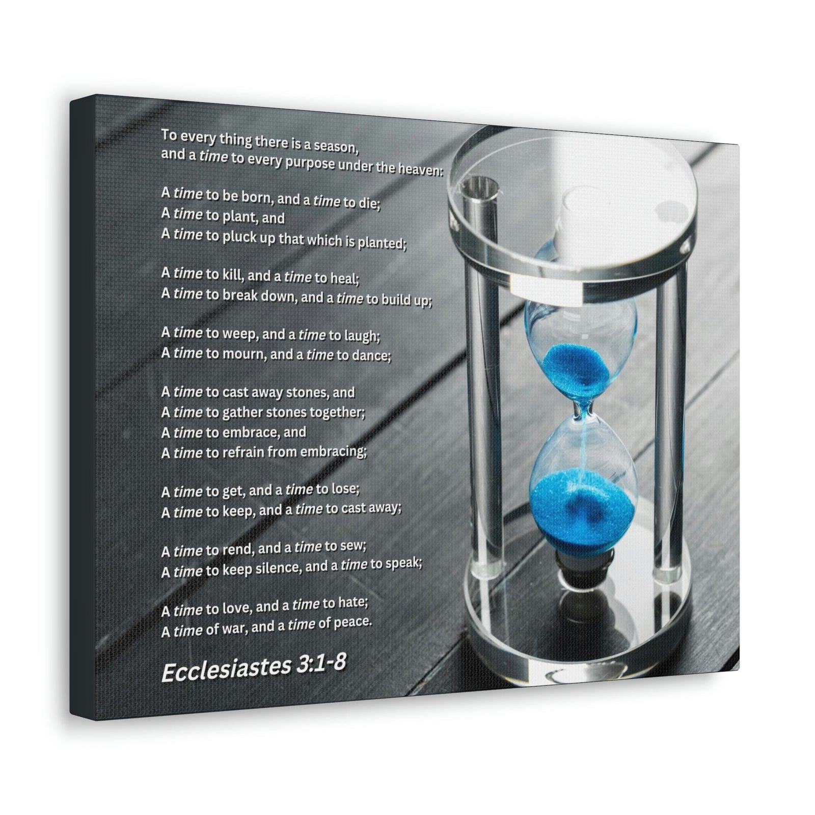 Scripture Walls Time For Everything Hour Glass Ecclesiastes 3:3 Bible Verse Canvas Christian Wall Art Ready to Hang Unframed-Express Your Love Gifts