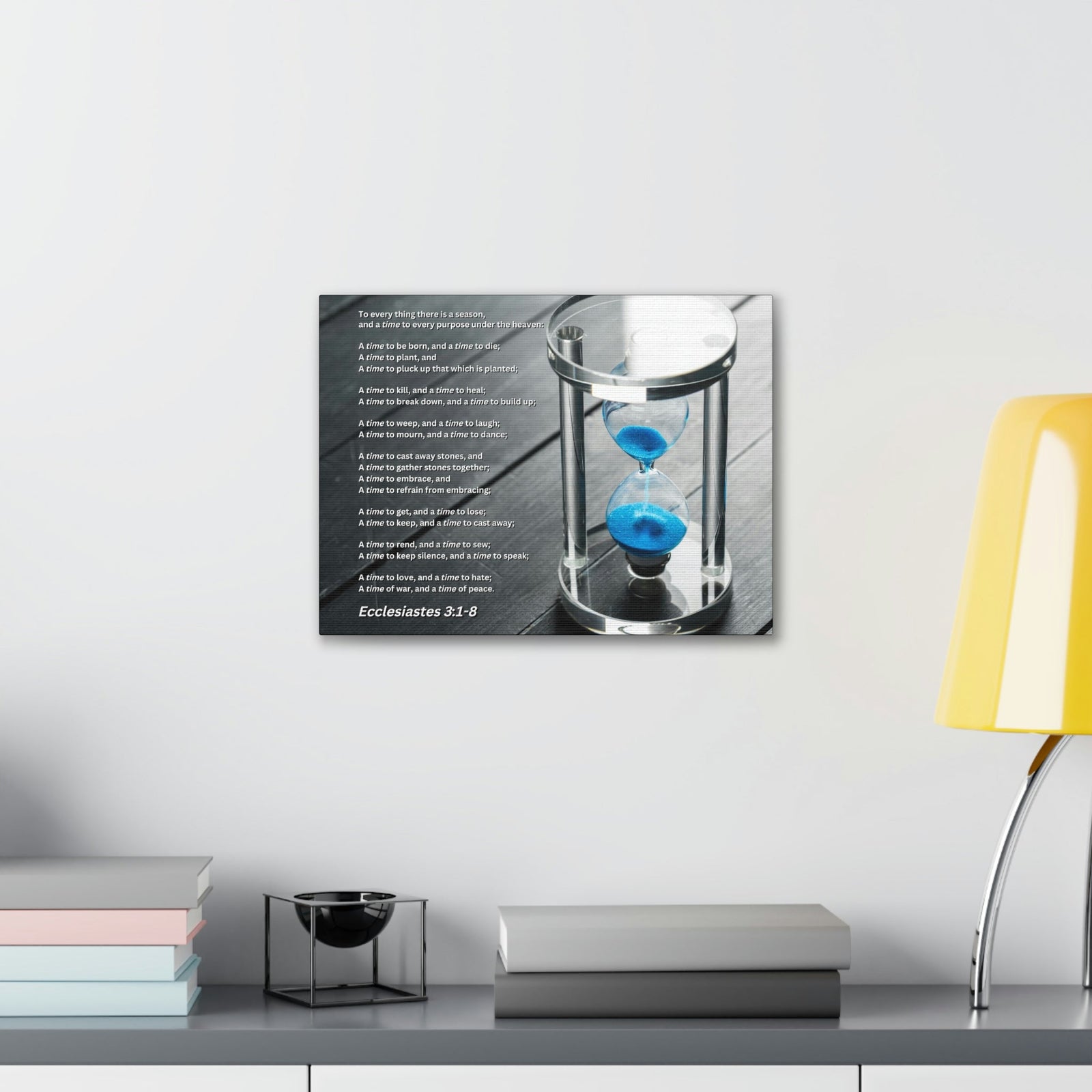 Scripture Walls Time For Everything Hour Glass Ecclesiastes 3:3 Bible Verse Canvas Christian Wall Art Ready to Hang Unframed-Express Your Love Gifts