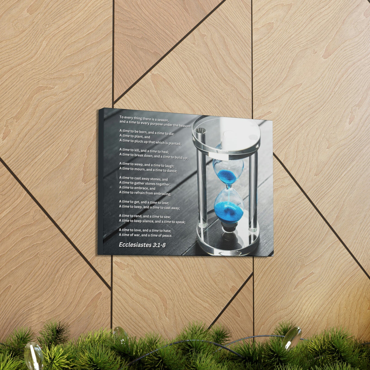 Scripture Walls Time For Everything Hour Glass Ecclesiastes 3:3 Bible Verse Canvas Christian Wall Art Ready to Hang Unframed-Express Your Love Gifts