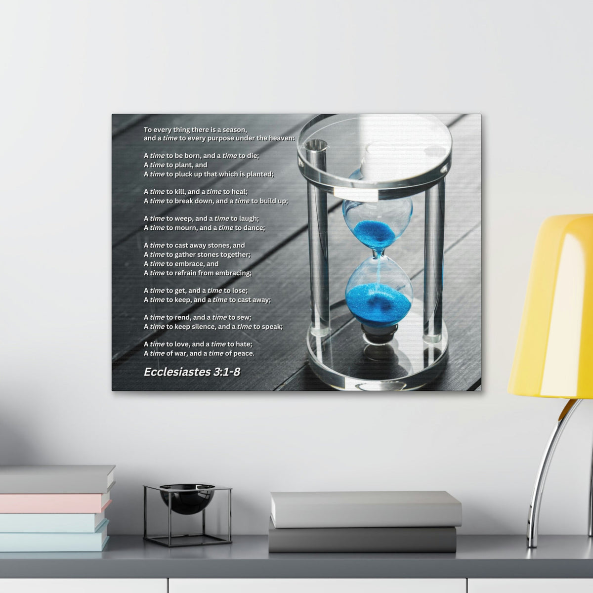 Scripture Walls Time For Everything Hour Glass Ecclesiastes 3:3 Bible Verse Canvas Christian Wall Art Ready to Hang Unframed-Express Your Love Gifts