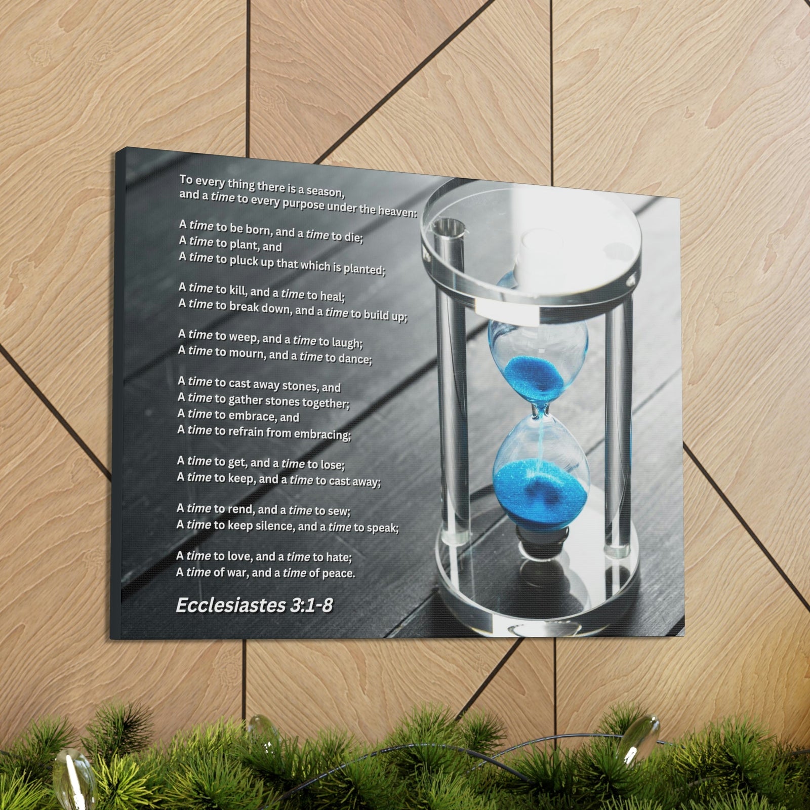 Scripture Walls Time For Everything Hour Glass Ecclesiastes 3:3 Bible Verse Canvas Christian Wall Art Ready to Hang Unframed-Express Your Love Gifts