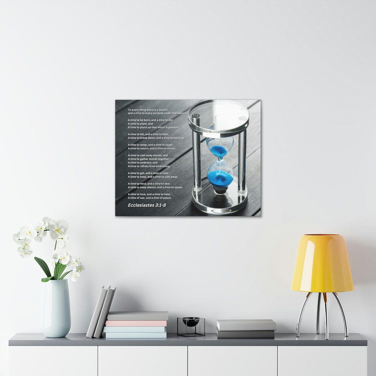 Scripture Walls Time For Everything Hour Glass Ecclesiastes 3:3 Bible Verse Canvas Christian Wall Art Ready to Hang Unframed-Express Your Love Gifts