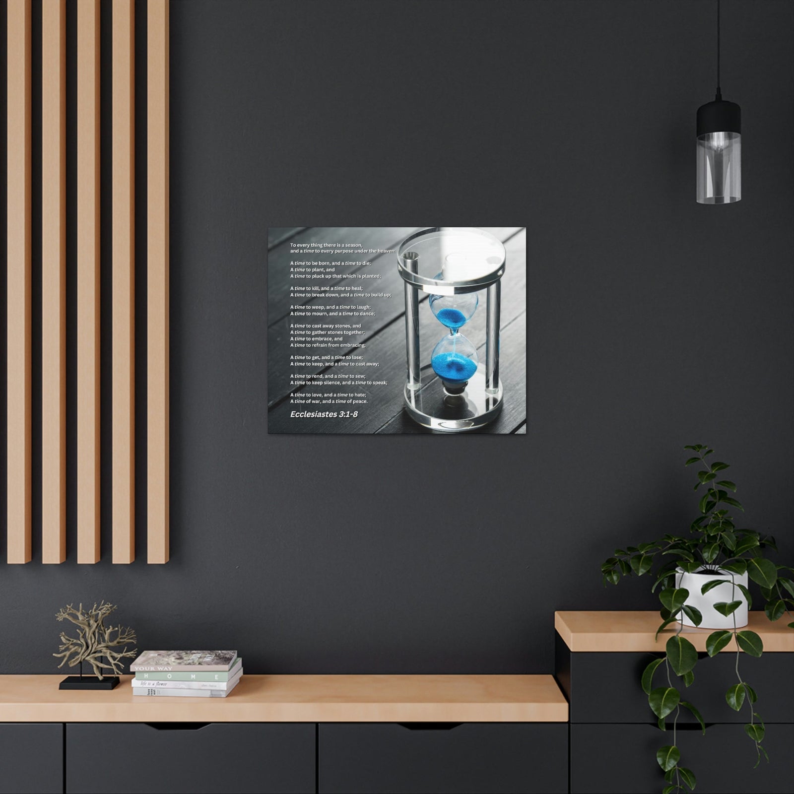 Scripture Walls Time For Everything Hour Glass Ecclesiastes 3:3 Bible Verse Canvas Christian Wall Art Ready to Hang Unframed-Express Your Love Gifts