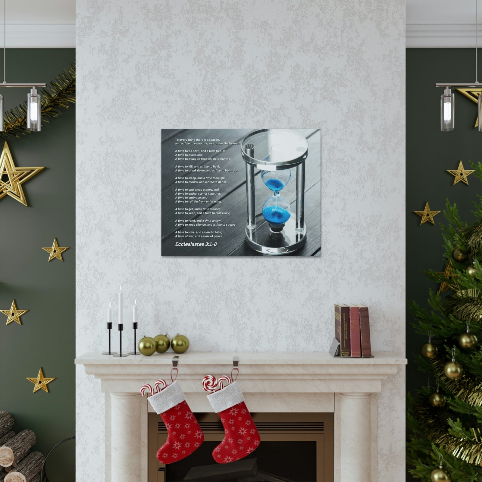 Scripture Walls Time For Everything Hour Glass Ecclesiastes 3:3 Bible Verse Canvas Christian Wall Art Ready to Hang Unframed-Express Your Love Gifts