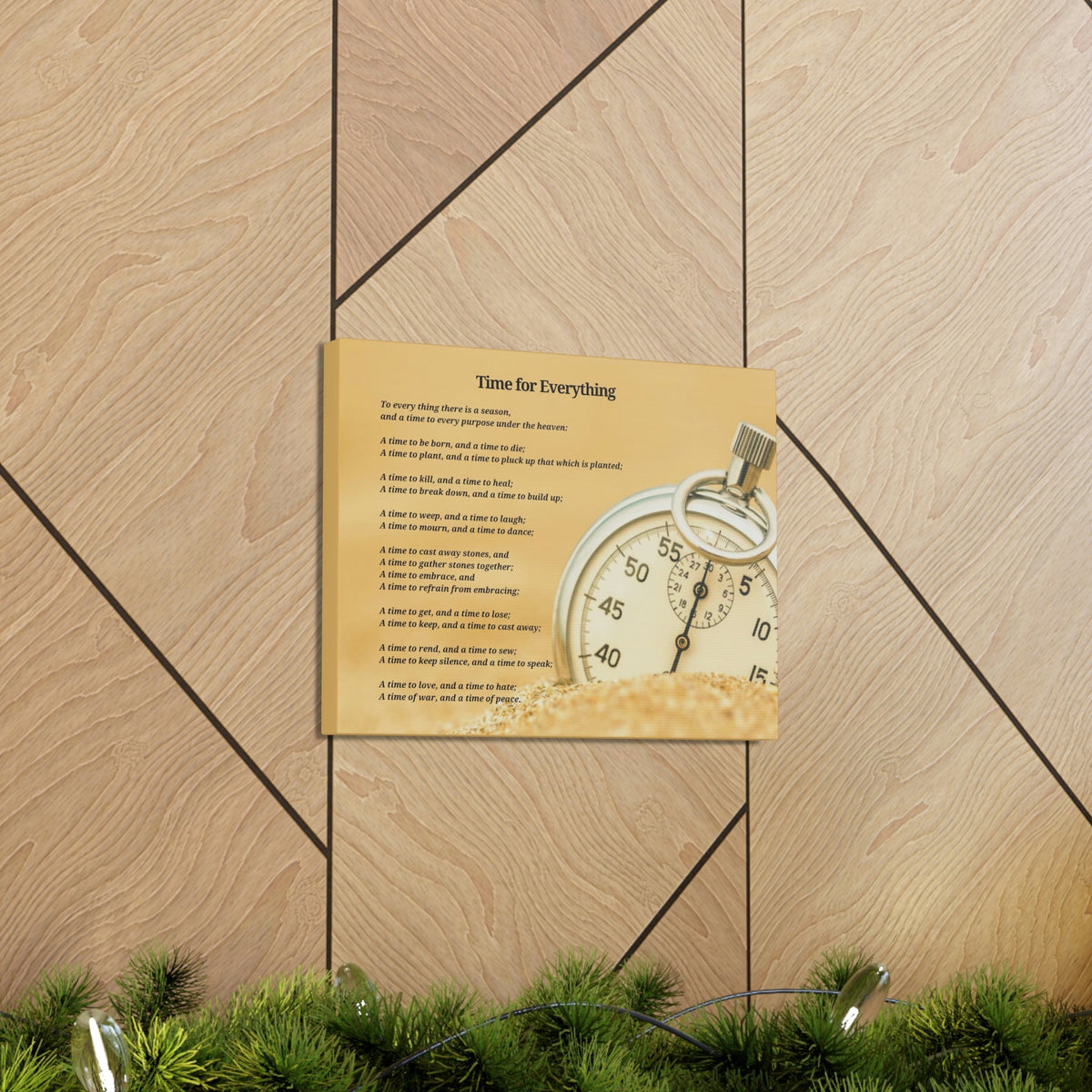 Scripture Walls Time For Everything Watch In The Sand Ecclesiastes 3:4 Bible Verse Canvas Christian Wall Art Ready to Hang Unframed-Express Your Love Gifts