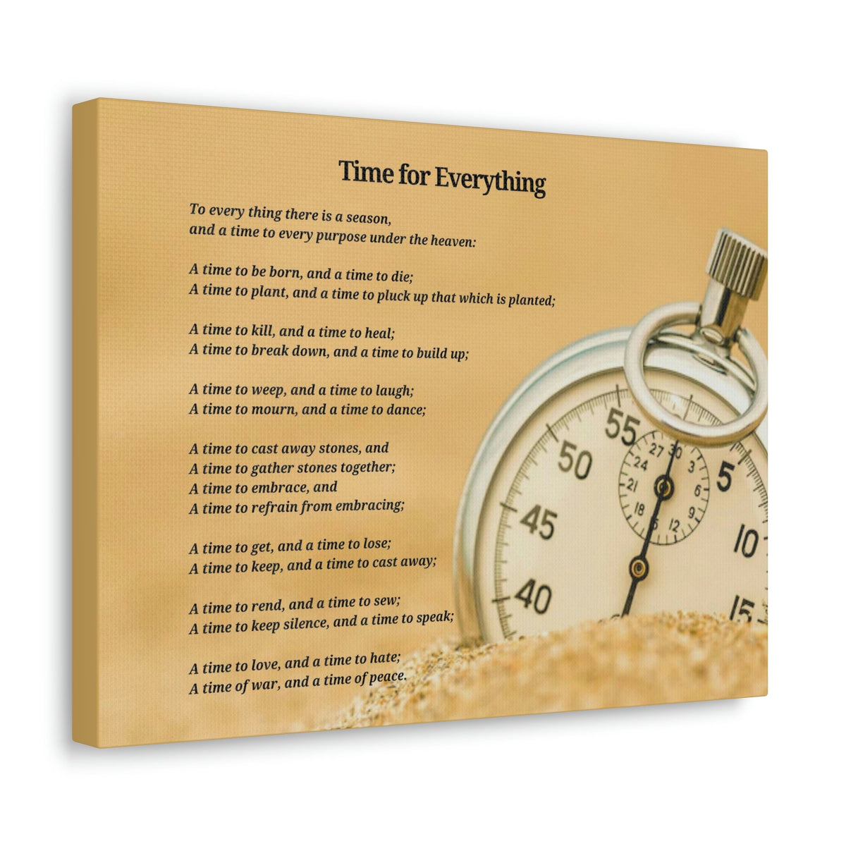 Scripture Walls Time For Everything Watch In The Sand Ecclesiastes 3:4 Bible Verse Canvas Christian Wall Art Ready to Hang Unframed-Express Your Love Gifts
