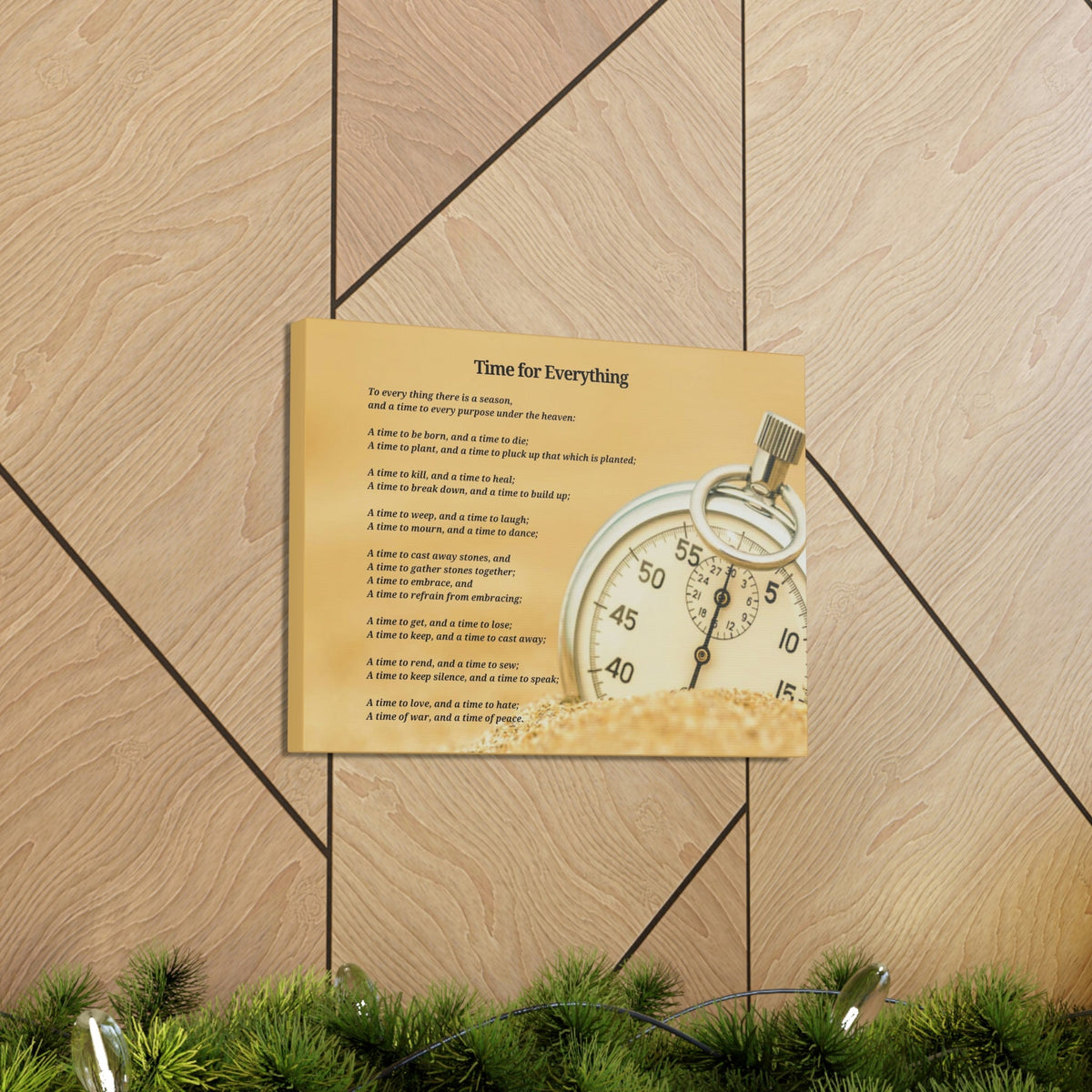 Scripture Walls Time For Everything Watch In The Sand Ecclesiastes 3:4 Bible Verse Canvas Christian Wall Art Ready to Hang Unframed-Express Your Love Gifts
