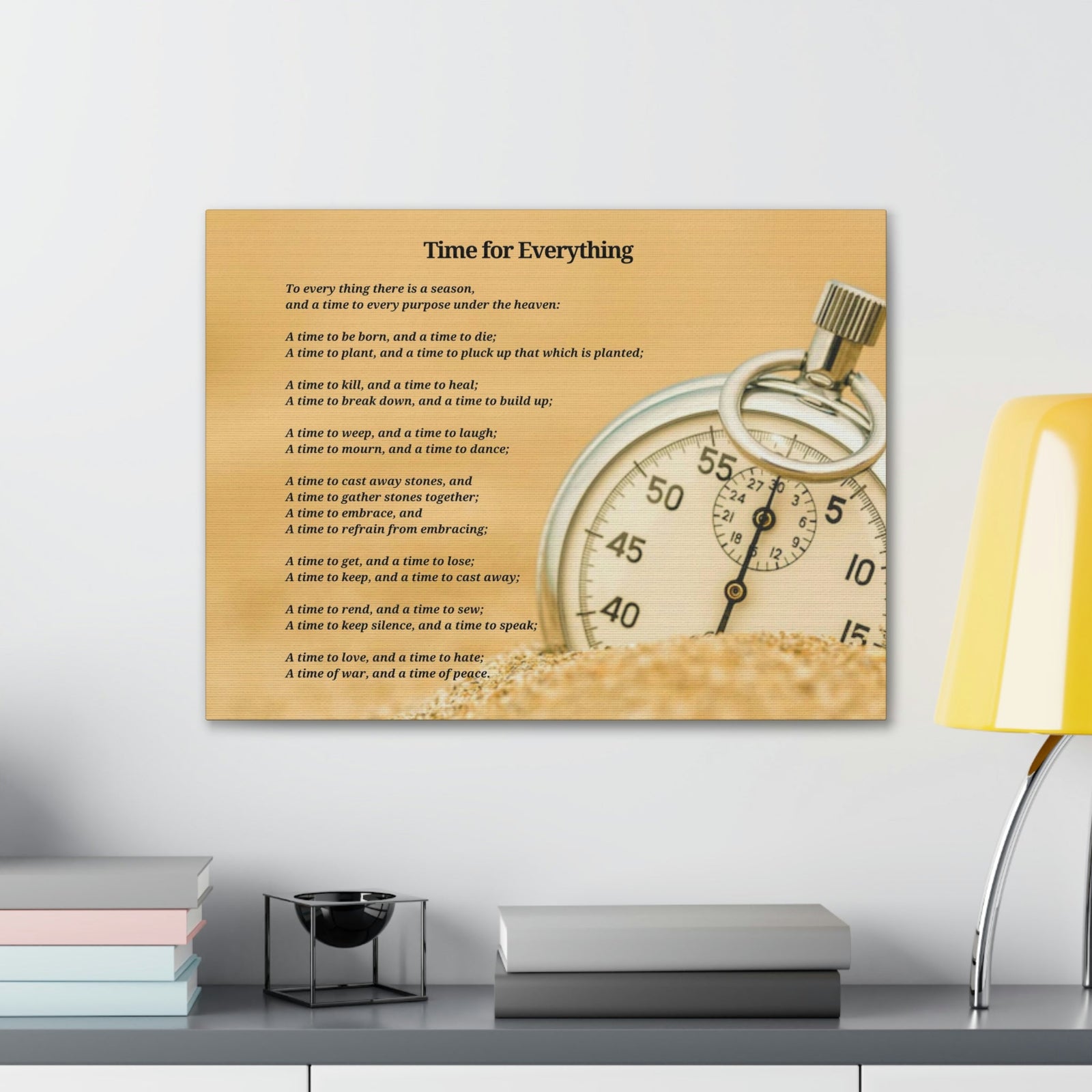 Scripture Walls Time For Everything Watch In The Sand Ecclesiastes 3:4 Bible Verse Canvas Christian Wall Art Ready to Hang Unframed-Express Your Love Gifts