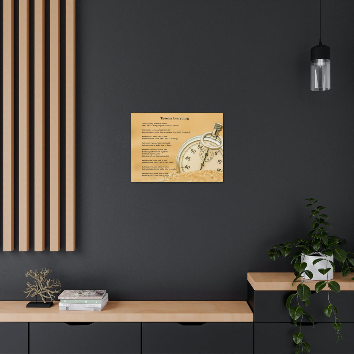 Scripture Walls Time For Everything Watch In The Sand Ecclesiastes 3:4 Bible Verse Canvas Christian Wall Art Ready to Hang Unframed-Express Your Love Gifts