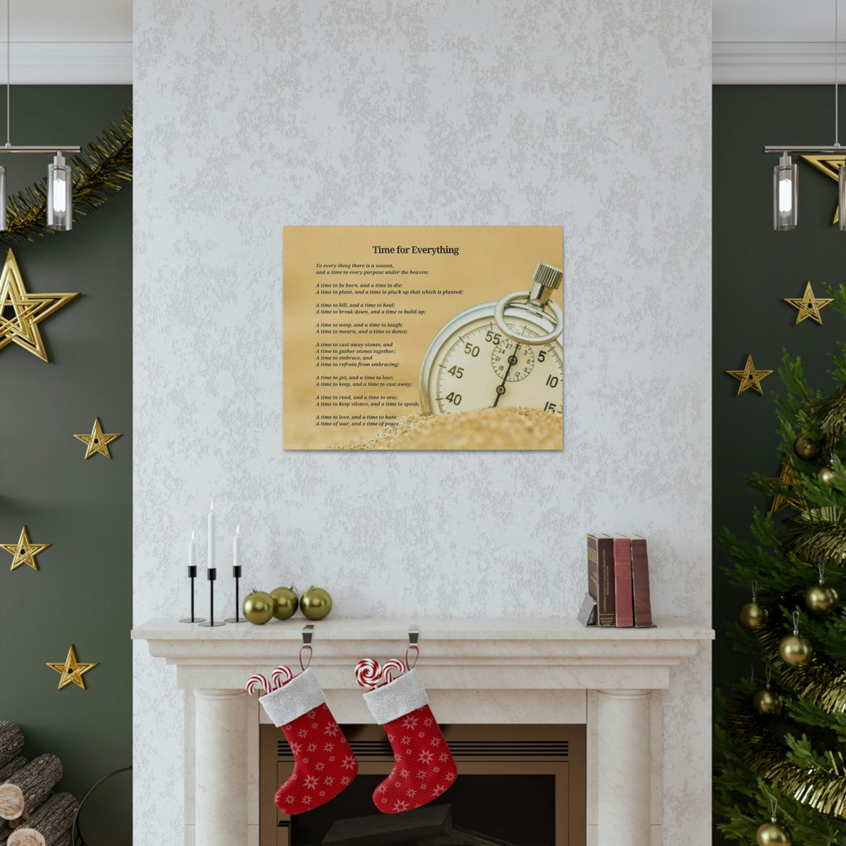 Scripture Walls Time For Everything Watch In The Sand Ecclesiastes 3:4 Bible Verse Canvas Christian Wall Art Ready to Hang Unframed-Express Your Love Gifts