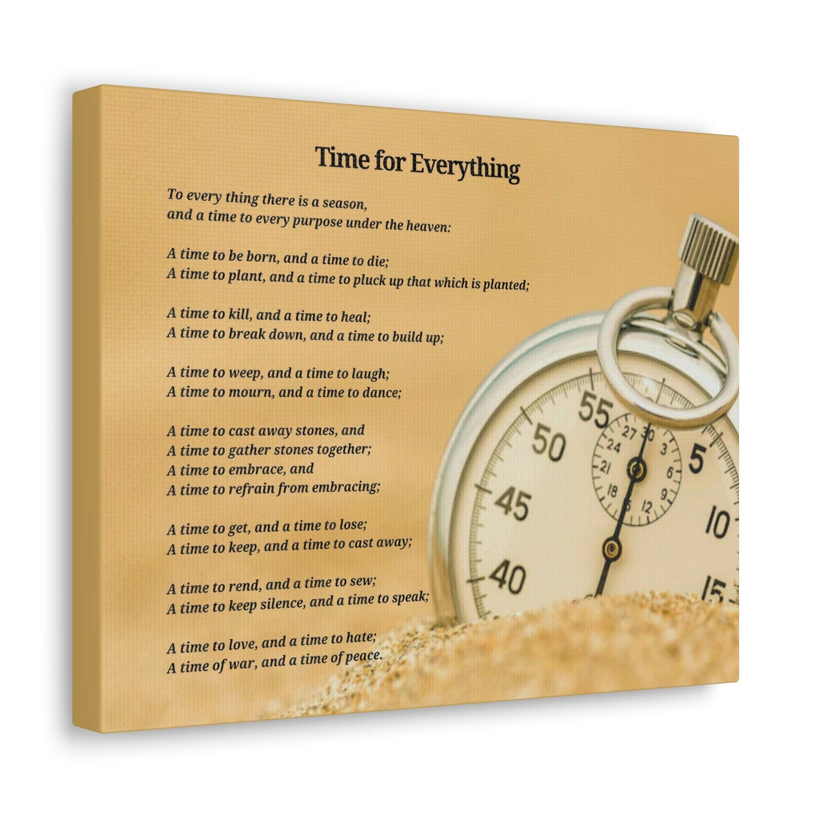 Scripture Walls Time For Everything Watch In The Sand Ecclesiastes 3:4 Bible Verse Canvas Christian Wall Art Ready to Hang Unframed-Express Your Love Gifts